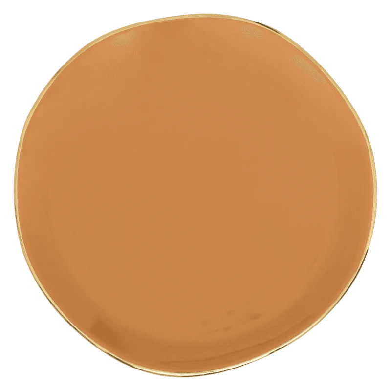 Affordable plastic plates for parties-Good Morning plate Ø17 cm - Caramel