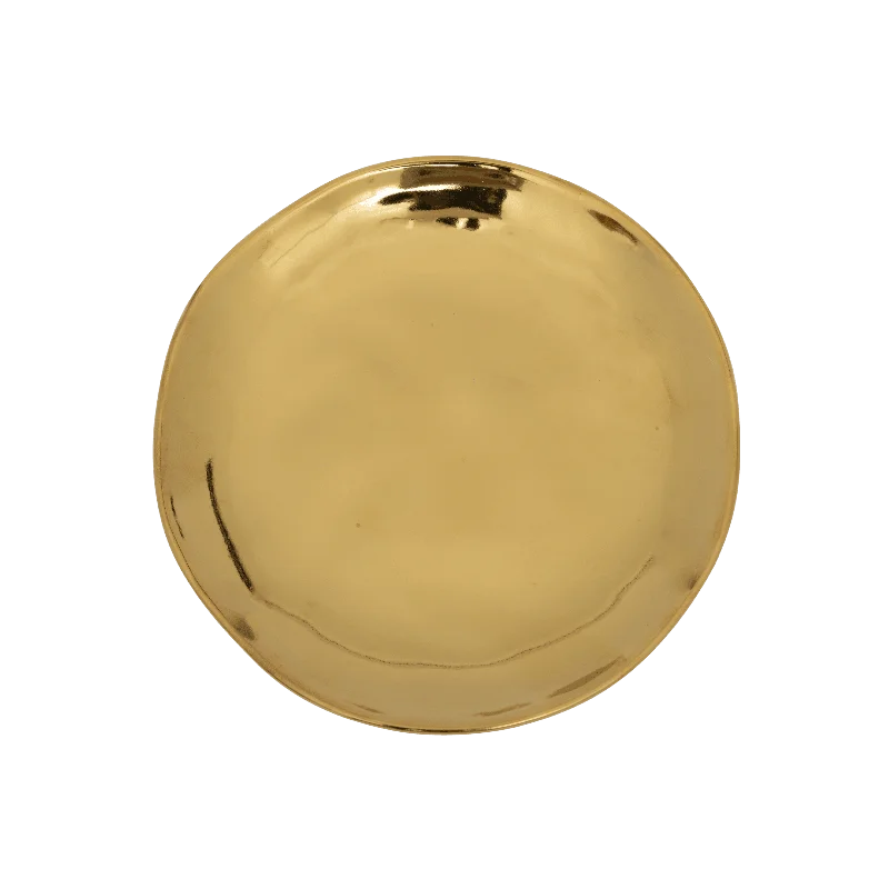 BPA-free plastic bowls for outdoors-Good Morning plate Ø14 cm - gold