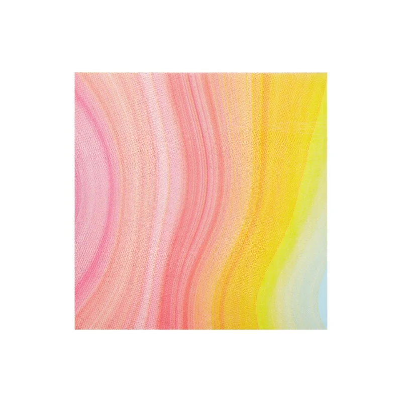 Reusable plastic bowls with lids-Pink & Yellow Ombre Swirl Lunch Napkins 20ct