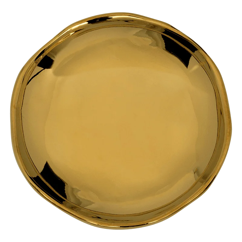 Designer ceramic plates for dining-Good Morning plate Ø9 cm - Gold