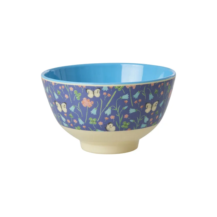 Custom-engraved serving trays-Rice DK Melamine Bowl with Butterfly Field Print - Small - 300ml