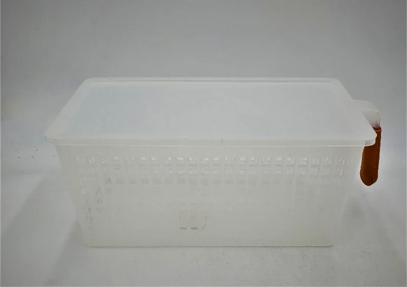 Luxury glass dinnerware for parties-12"X7"X5.5" PLASTIC BASKET W/LID