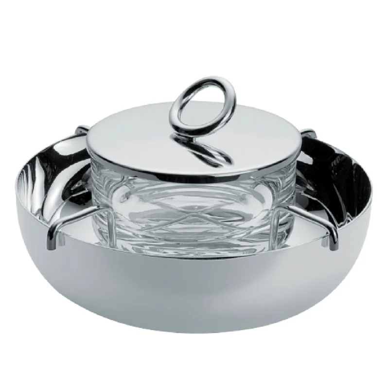 Oversized bowls for family dinners-Silver-Plated Caviar Serving Set, Small