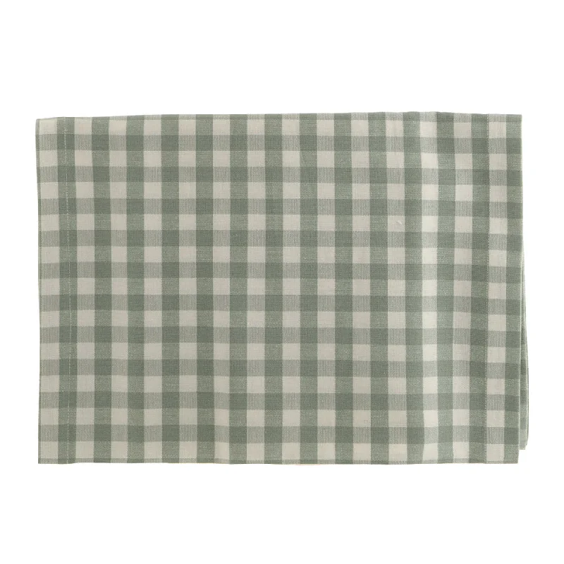 Designer dinnerware with bold designs-RUNNER Green Gingham 40x180cm