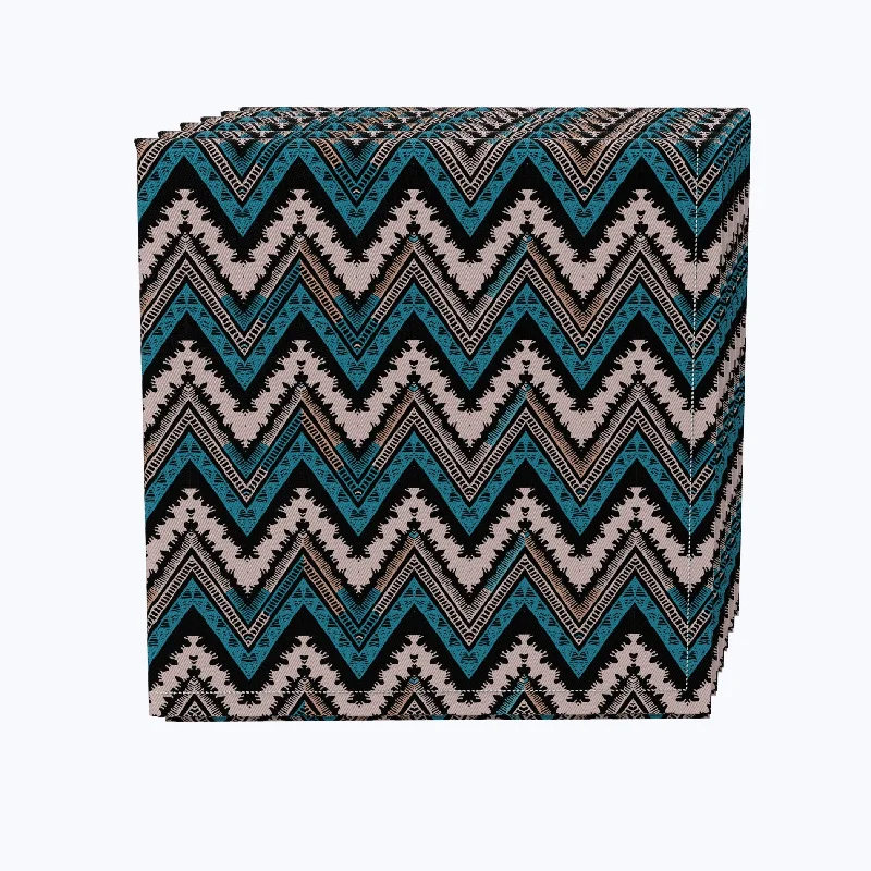 Large stainless steel serving trays-Patterned Chevron Napkins