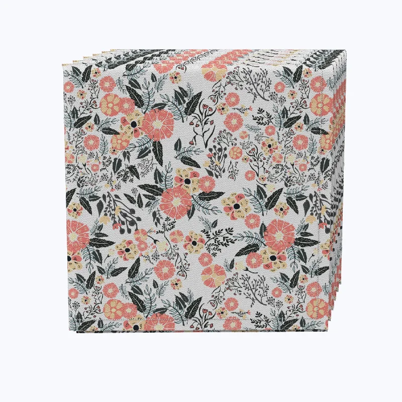 Foldable trays for small spaces-Botanical Blossom Napkins