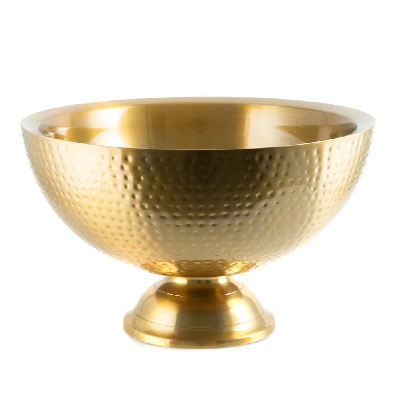 Retro-style ceramic plates for home-Champagne Tub Gold S/S Hammered 43x25cm