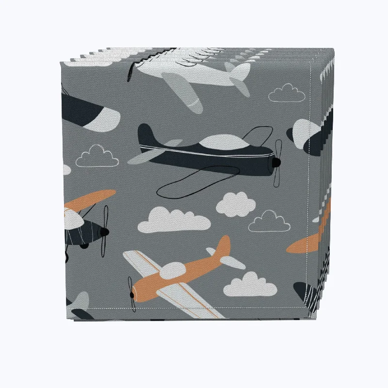 Designer dinner plates with patterns-Retro Planes in the Sky Napkins