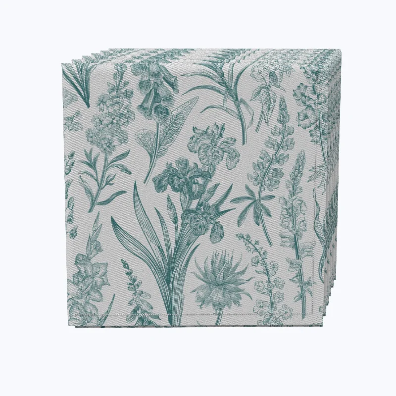 Durable melamine dishes for kids-Green Garden Flowers Napkins