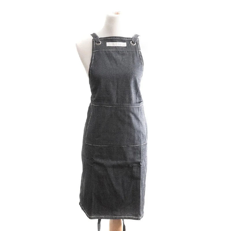 Small stainless steel plates-Apron Black Denim