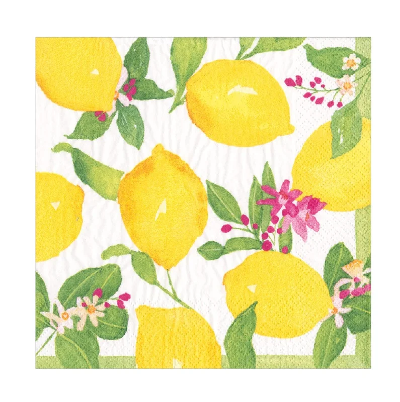 High-end crystal platters for guests-Limoncello Luncheon Napkins