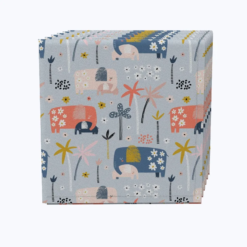 Casual melamine trays for outdoors-Elephants & Palm Trees Napkins