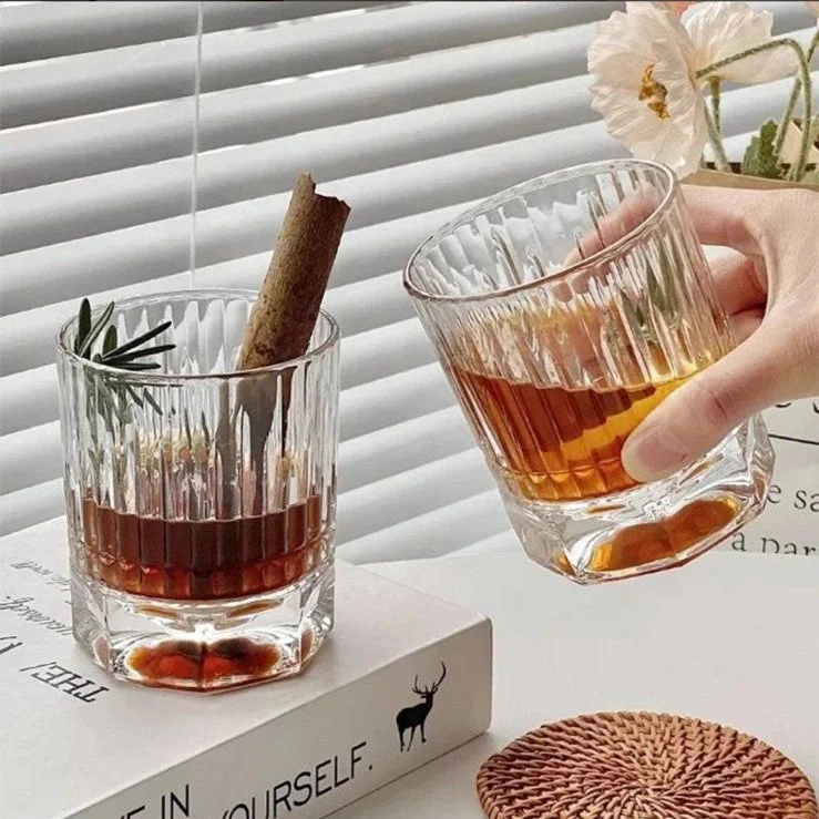 Chic matte mugs for modern style-Set of 6 High Base Whiskey Glass