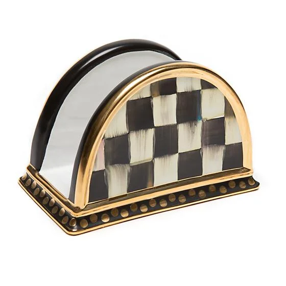 Small stainless steel plates-Courtly Check Napkin Holder