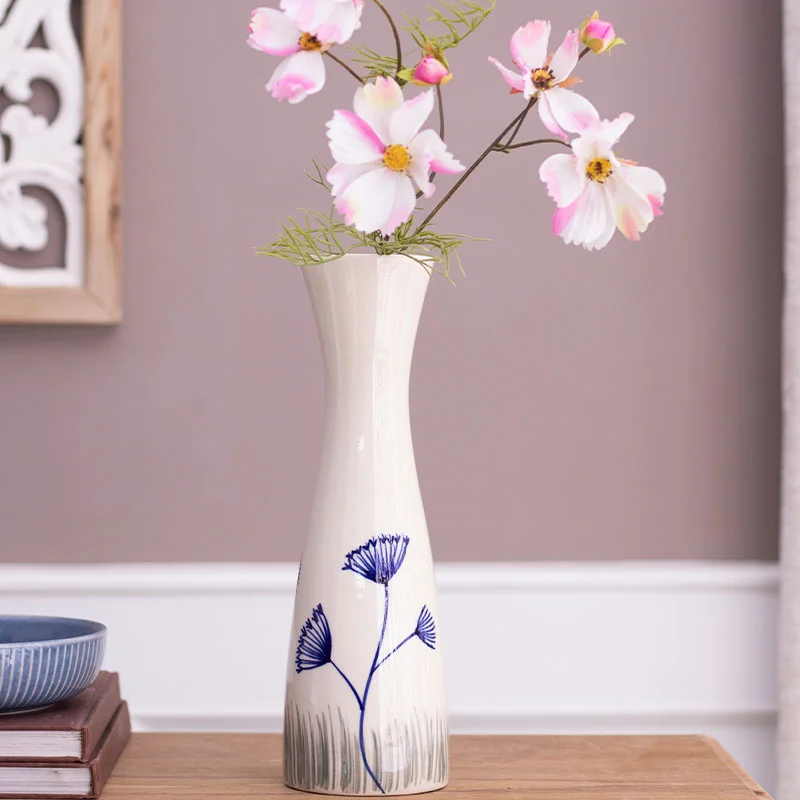 Stackable storage baskets for organization-Ceramic Handcrafted Flower vase