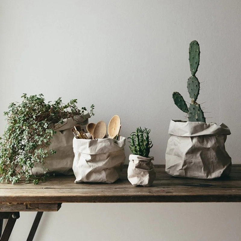 Trendy pastel wall decor-Kraft Paper Planter