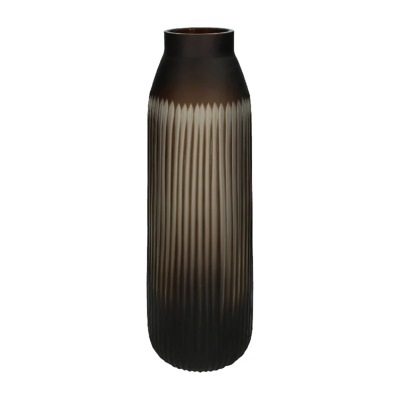 Trendy matte candle holders-Tall Glass Vase | Cantelupe | Brown