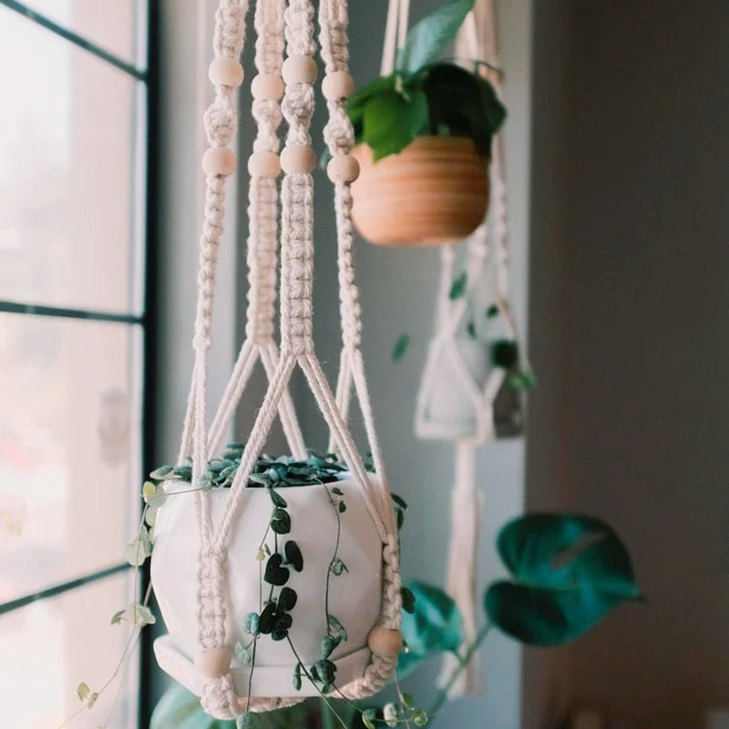 Luxury crystal table lamps-Macramé Plant Hangers