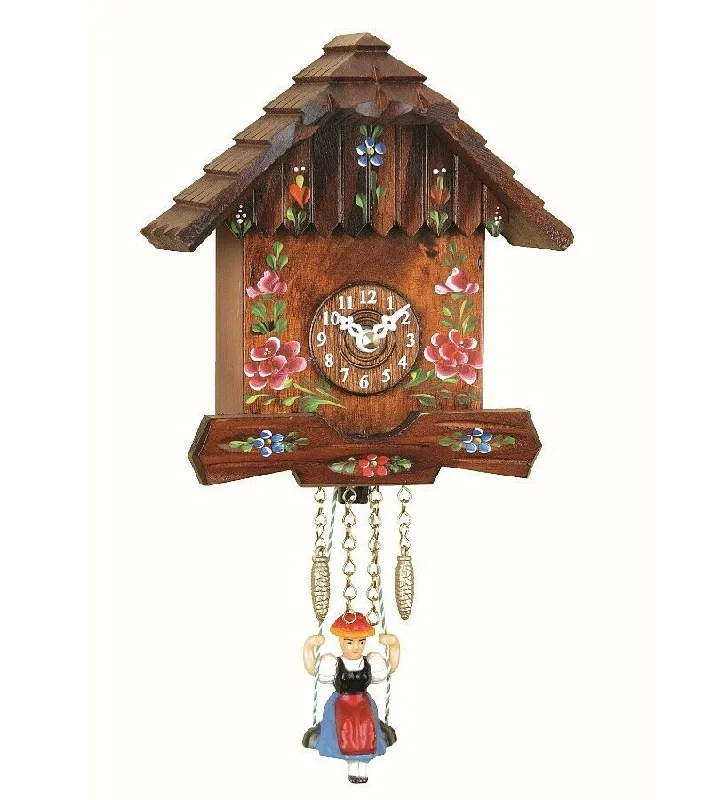 Compact decorative bowls for keys-73SB - Novelty Cuckoo Clock with Painted Flowers