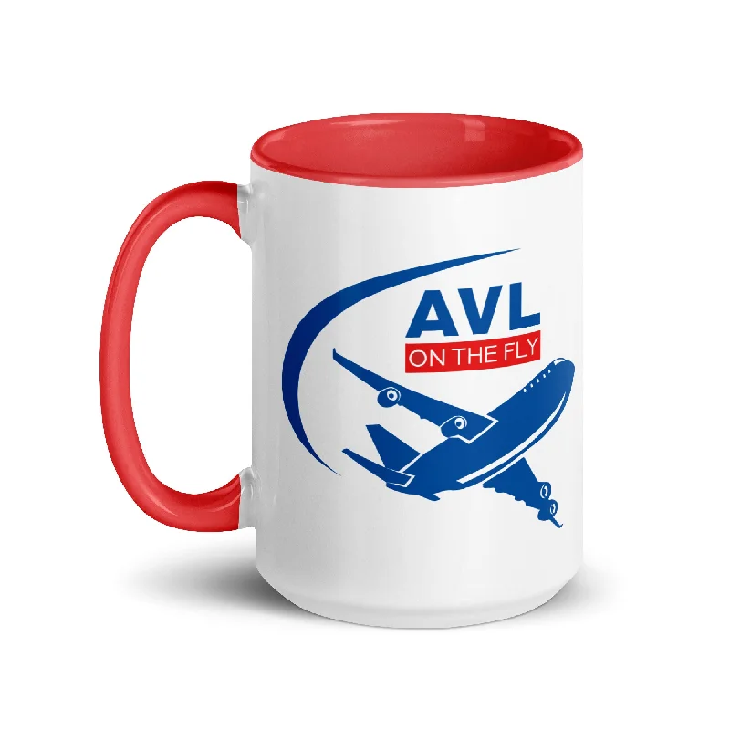 Designer glass mugs with handles-AVL ON THE FLY Mug with Color Inside