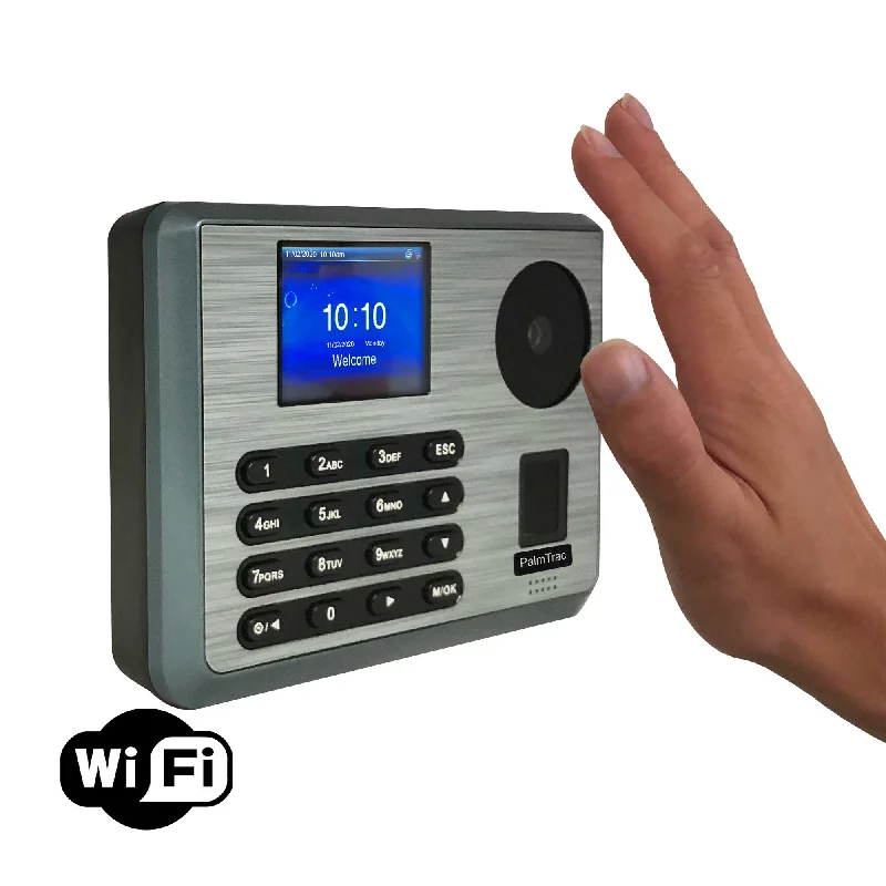 Vintage-inspired wall clocks-Hand Recognition Time Clock | PalmTrac 100 Wifi | Fingerprint | Proximity | PIN/ password | 90 days FREE Support | 1 Year warranty | Free payroll export | No subscriptions