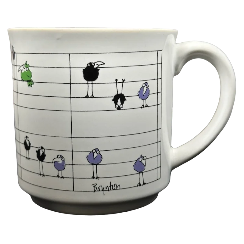 High-quality porcelain cups for guests-Bird Music Notes Sandra Boynton Mug Recycled Paper Products