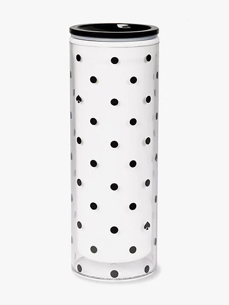 Designer insulated cups with straws-Black Spade Dot Thermal Mug (Kate Spade)