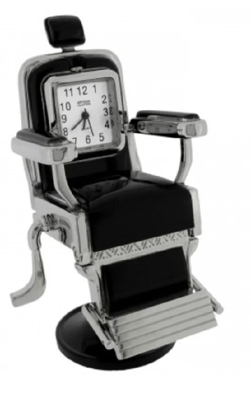 Affordable wall tapestries for dorms-C1191BK - Barber Chair Miniature Clock - Black