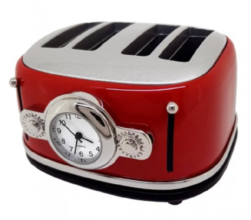 Designer table runners for dining-C1254RD - Kitchen Toaster Miniature Clock