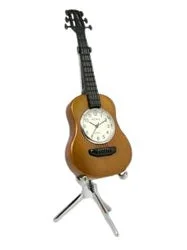 Affordable throw pillows for sofas-C254BR - Brown Acoustic Guitar Miniature Clock