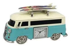 Designer glass lanterns for patios-C3159BU - Blue Camper Van Miniature Clock