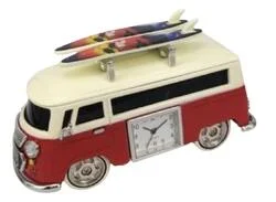 Small ceramic figurines for shelves-C3159RD - Red Camper Van Miniature Clock