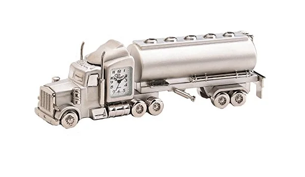 Luxury crystal table lamps-C376Sil - Gasoline Truck Miniature Clock