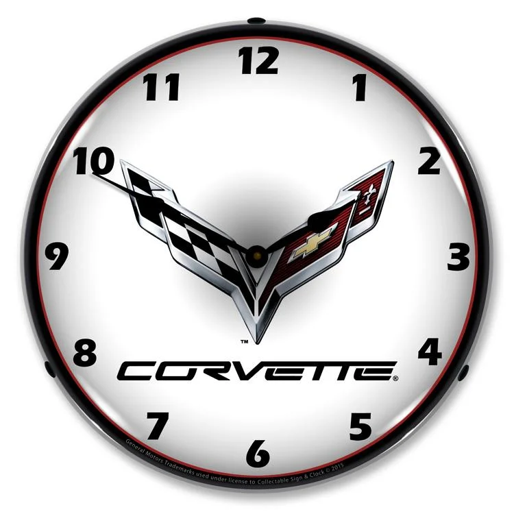 Multi-purpose wooden trays-C7 Corvette  LED Clock