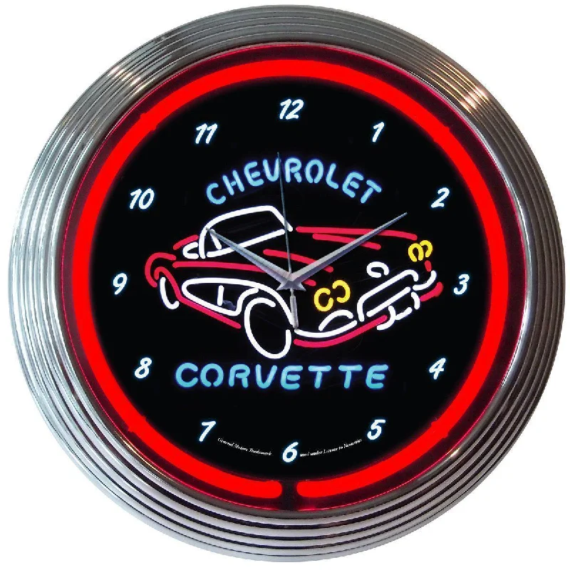 Waterproof outdoor lanterns-Corvette C1 Neon Clock