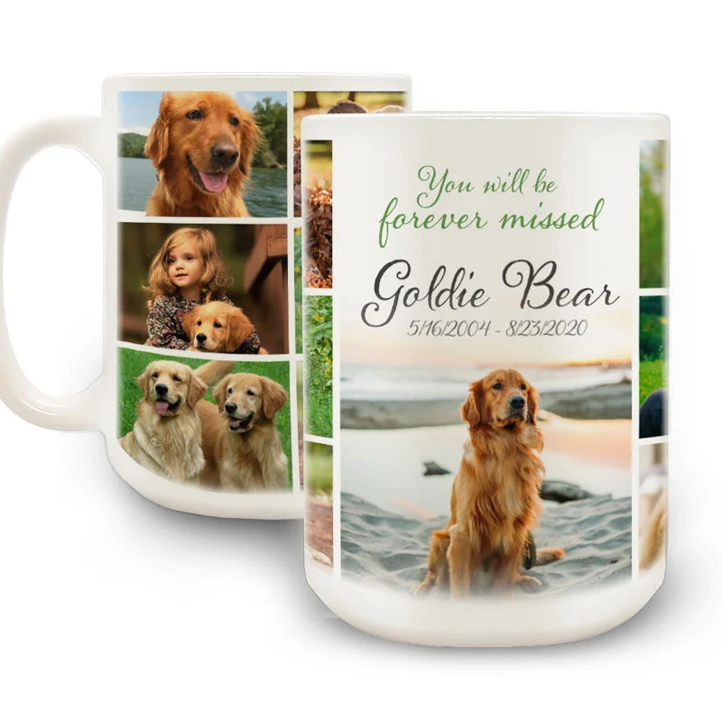 Chic matte mugs for modern style-CUSTOM Memorial Coffee Mug - 13 Slot Collage - 15 Ounce