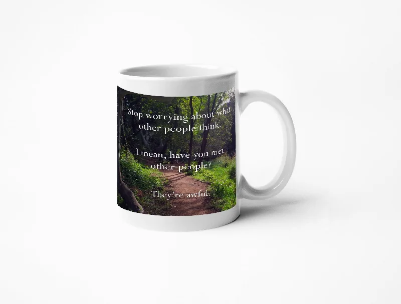 Stylish insulated tumblers for office-Disappointing Affirmations - People are Awful Coffee Mug