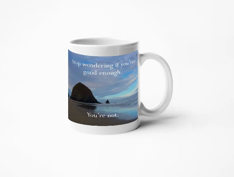 Etched glass tumblers for weddings-Disappointing Affirmations - You’re Not Good Enough Coffee Mug