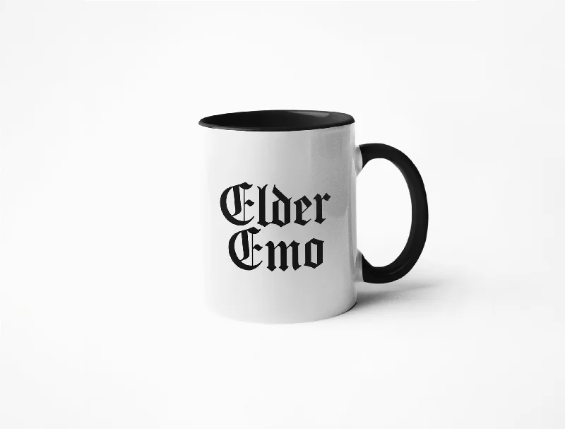 Structured ceramic mugs for gifting-Elder Emo - Coffee Mug