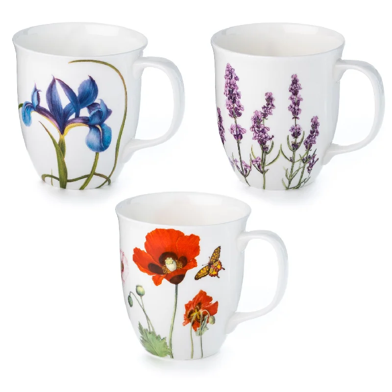 Trendy holographic mugs for women-Garden Collection 3 Mug Bundle