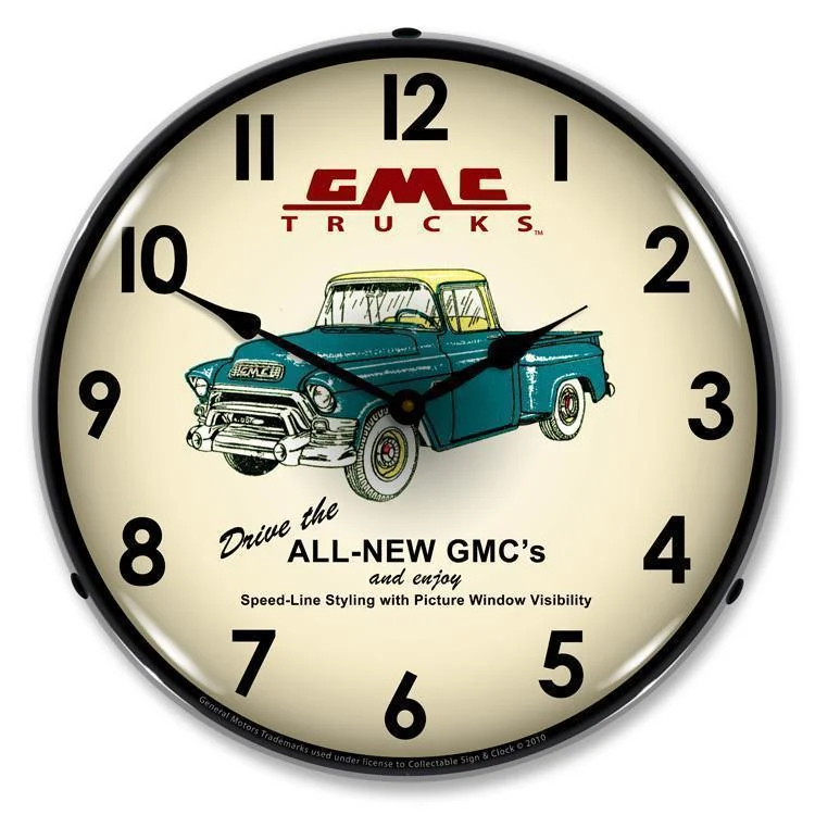 Elegant velvet pillows for sofas-GMC Trucks 1956 Backlit LED Clock