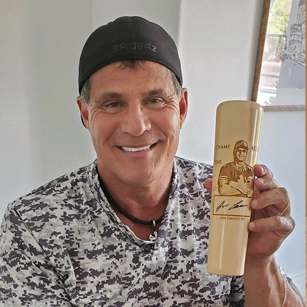 Eco-friendly bamboo cups for travel-Jose Canseco Autographed Mugs Dugout Mug® | Baseball Bat Mug