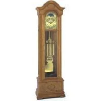 Eco-friendly wooden sculptures-Kieninger 0107-11-01 Grandfather Clock, Triple Chimes, 12-Rod Gong, Oak