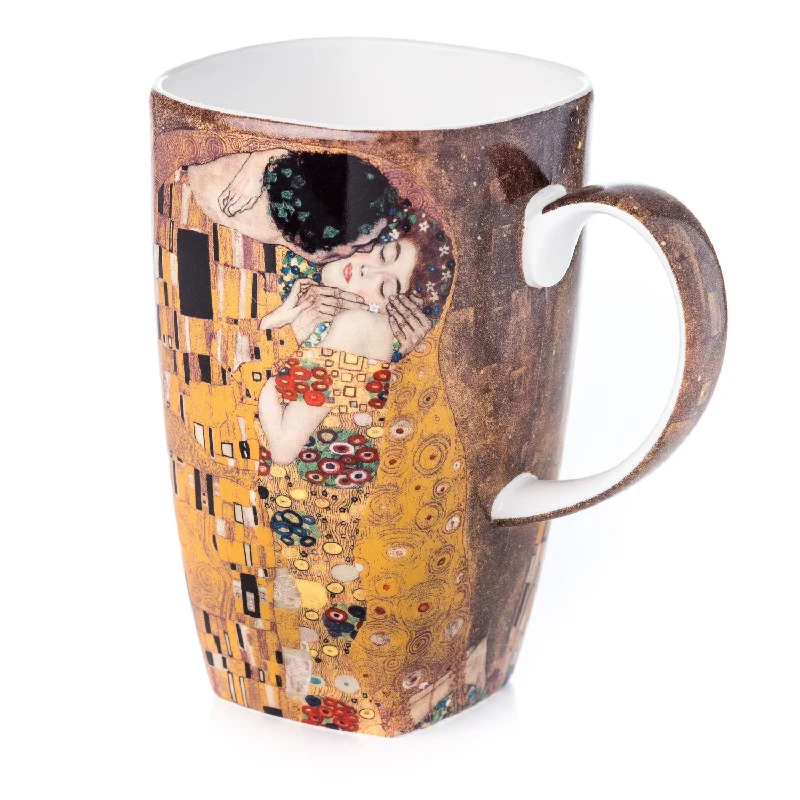 Trendy metallic coffee mugs-Klimt The Kiss Grande Mug