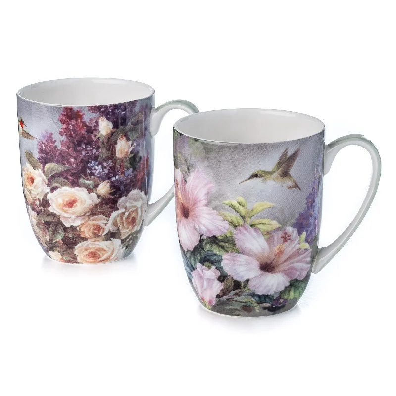 Lightweight travel mugs for hiking-Lena Liu Hummingbirds Mug Pair