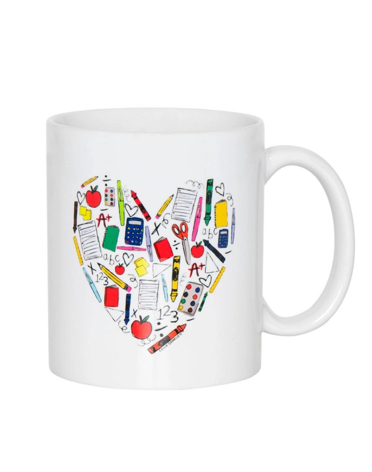 Designer glass cups with patterns-Love For Teaching Mug