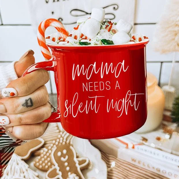 High-quality porcelain tumblers-Mama Needs a Silent Mug