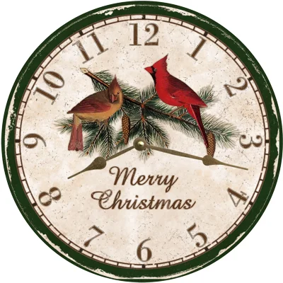 Compact wall shelves for small spaces-Merry Christmas Clock-Cardinal Christmas Clock