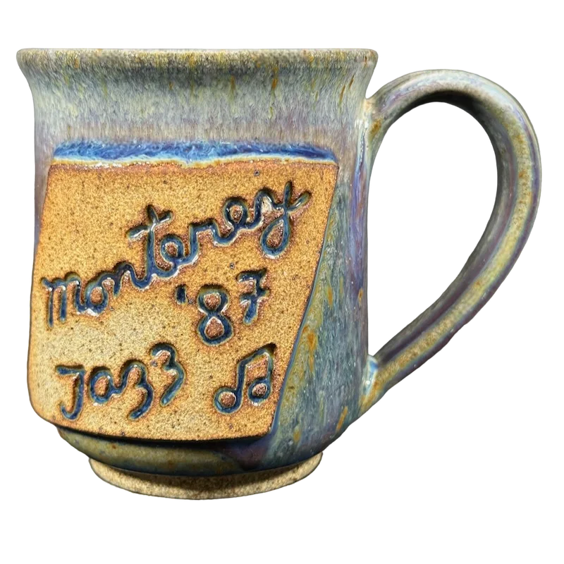 Stylish bamboo tumblers for eco-lovers-Monterey Jazz '87 Pottery Mug