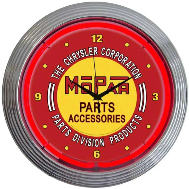 Minimalist wall art for offices-Mopar Red Vintage Neon Clock